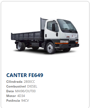 MITSUBISHI CANTER FE649 F4SL MAIO 1996 A 2000 MOTOR 4D34 DIESEL 2800CC 94CV PEÇAS NOVAS USADAS