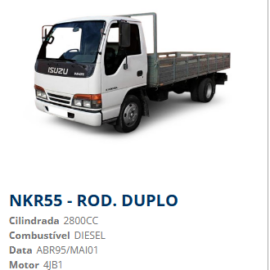 ISUZU NKR 55 LL5D ABRIL 1995 A MAIO 2001 MOTOR 4JB1 2800CC 77CV DIESEL PEÇAS NOVAS USADAS
