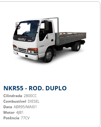 ISUZU NKR 55 LL5D ABRIL 1995 A MAIO 2001 MOTOR 4JB1 2800CC 77CV DIESEL PEÇAS NOVAS USADAS